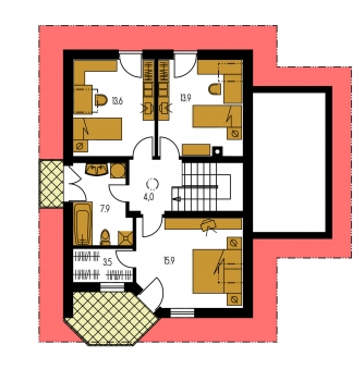 Floor plan of second floor - KLASSIK 129